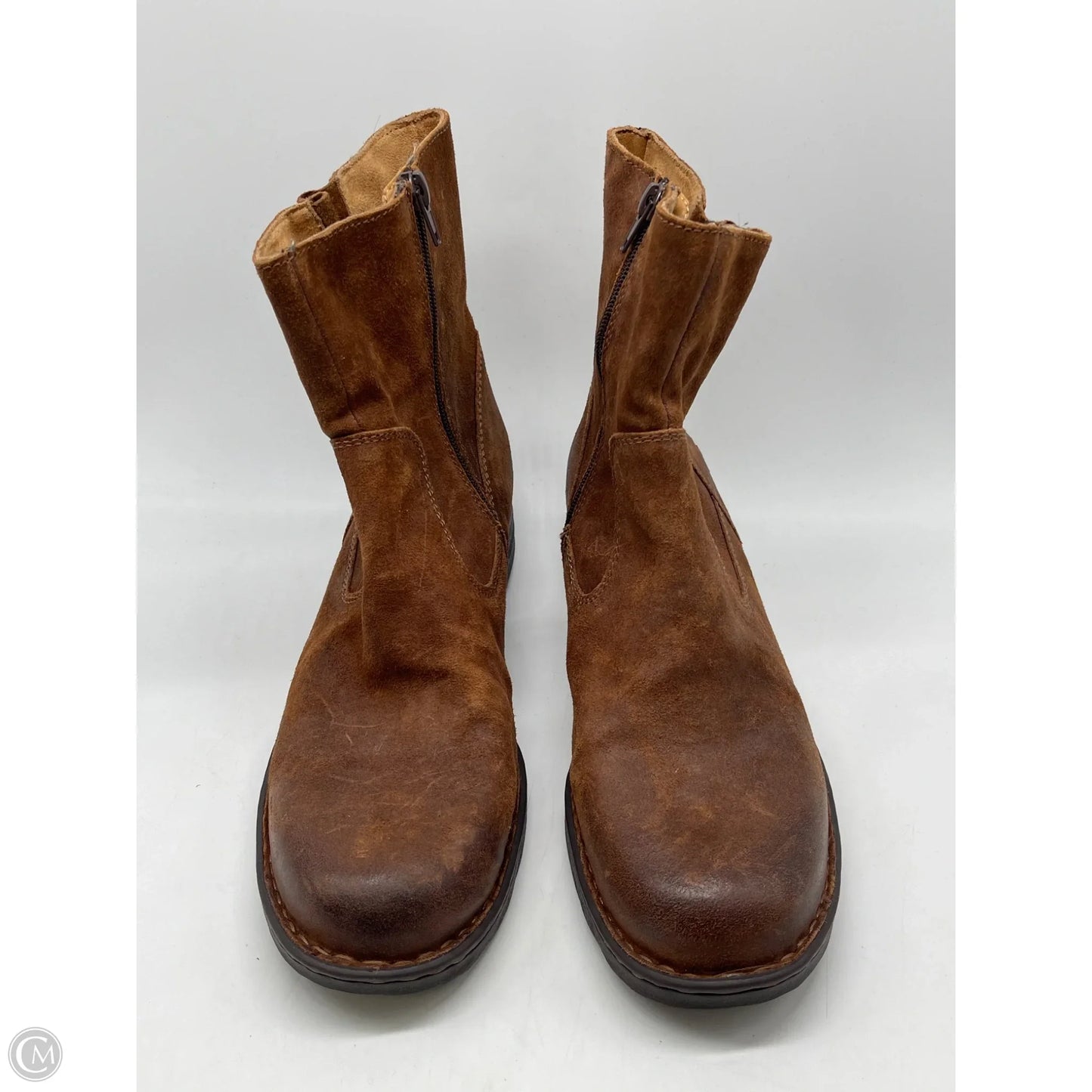 Boots Ankle Heels By Born In Brown, Size: 10