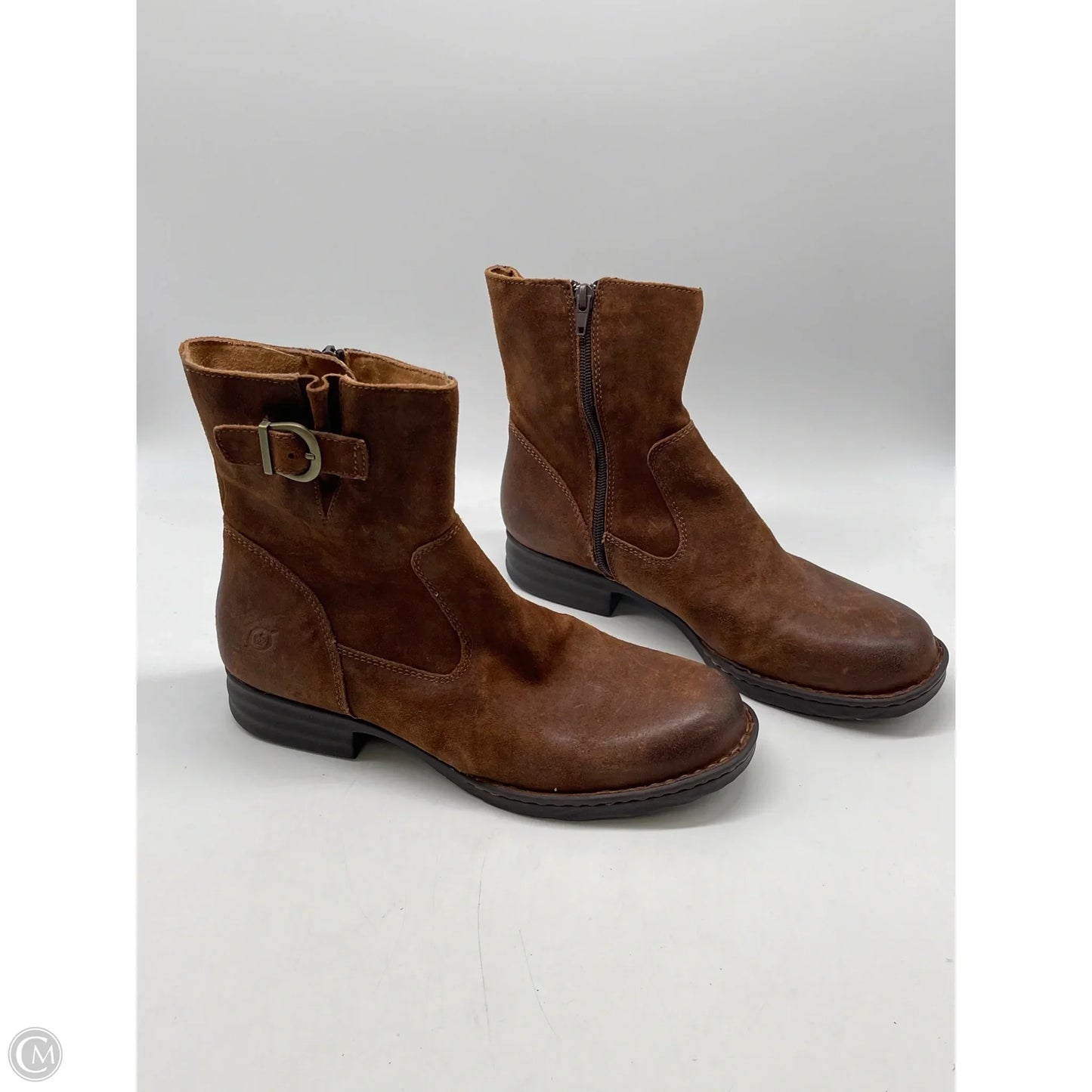Boots Ankle Heels By Born In Brown, Size: 10