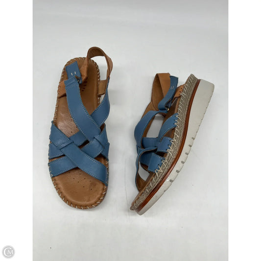 Sandals Heels Wedge By Spring Step In Blue, Size: 8.5