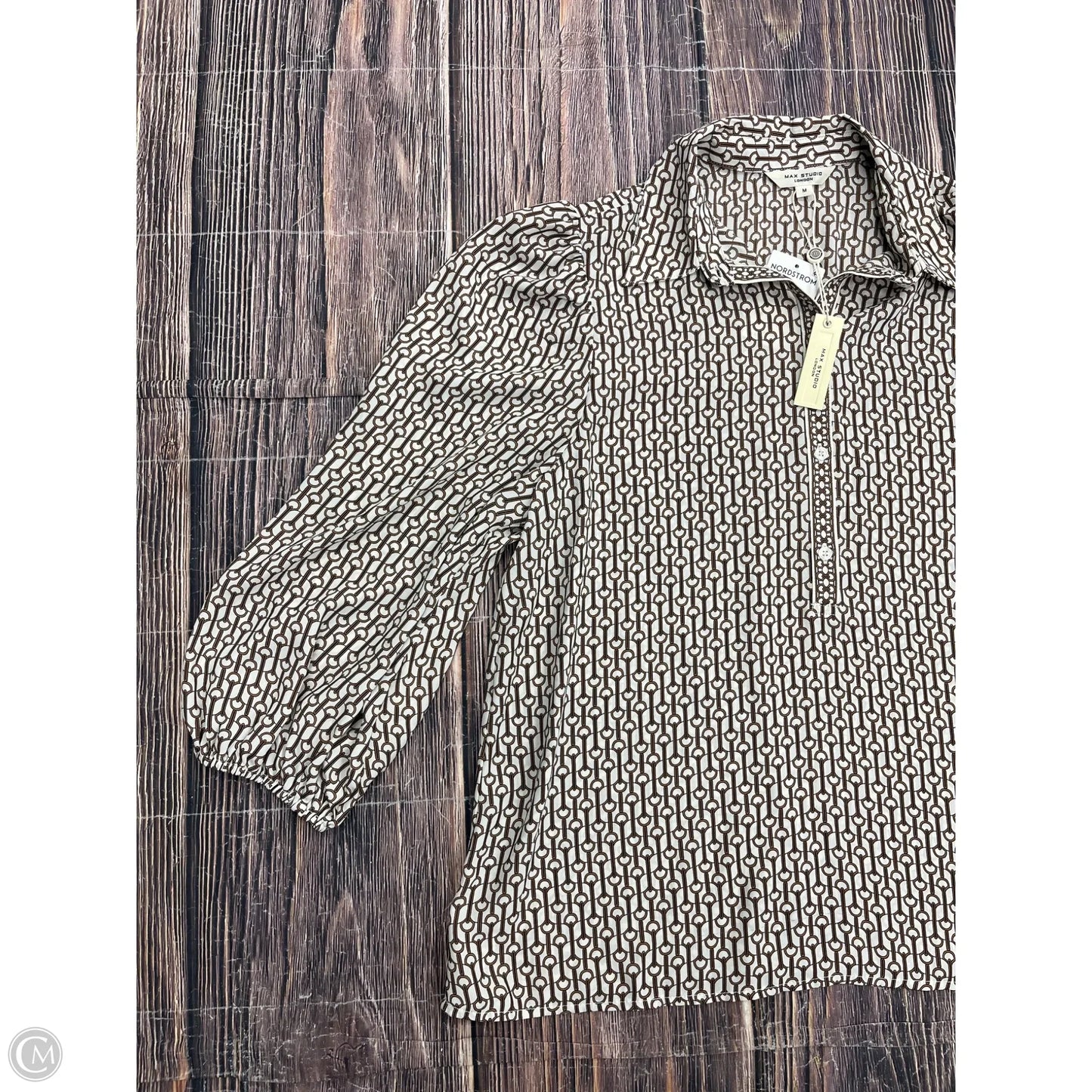 Top Long Sleeve By Max Studio In Brown, Size: M