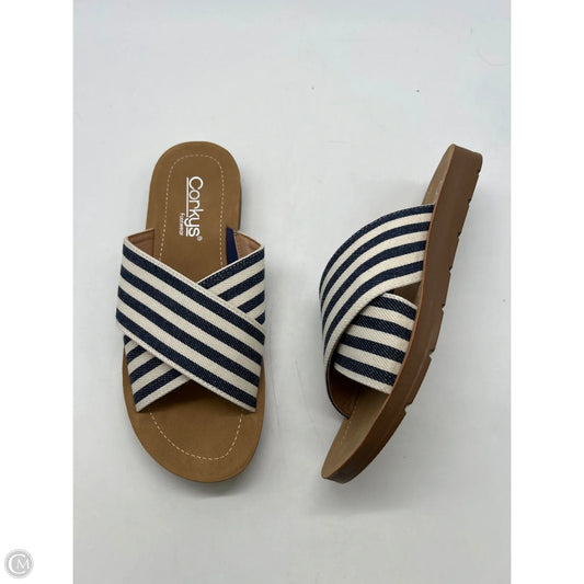 Sandals Flats By Corkys In Striped Pattern, Size: 6