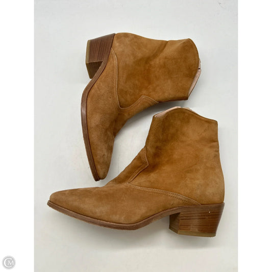 Boots Ankle Heels By Clothes Mentor In Tan, Size: 7.5