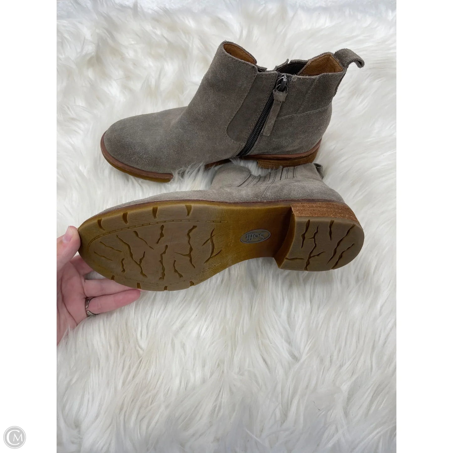 Boots Ankle Heels By Sofft In Tan, Size: 7