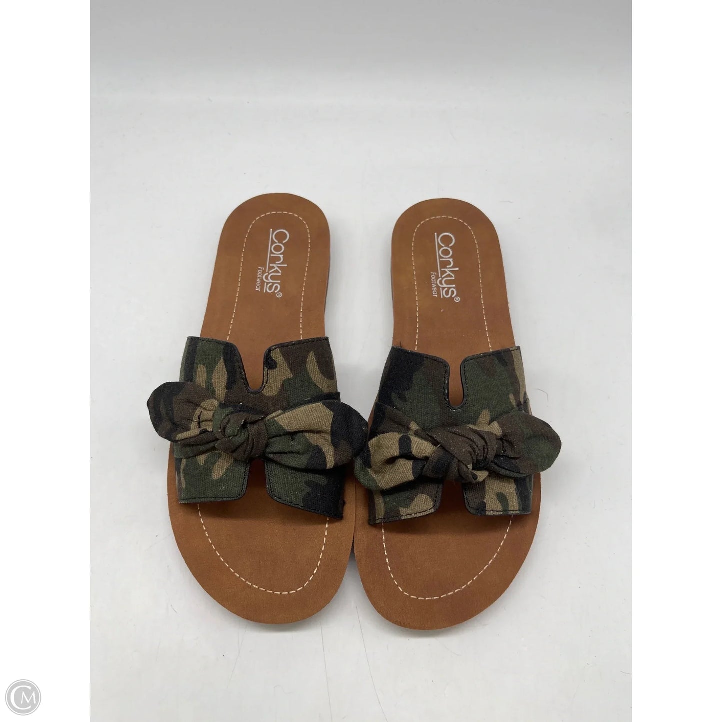 Sandals Flats By Corkys In Camouflage Print, Size: 8