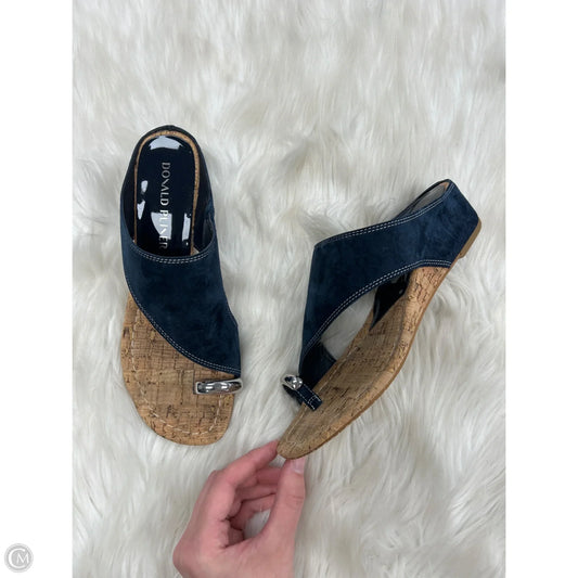Sandals Heels Wedge By Donald Pliner In Navy, Size: 7.5