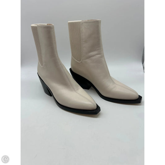 Boots Ankle Heels By Coach In Cream, Size: 8