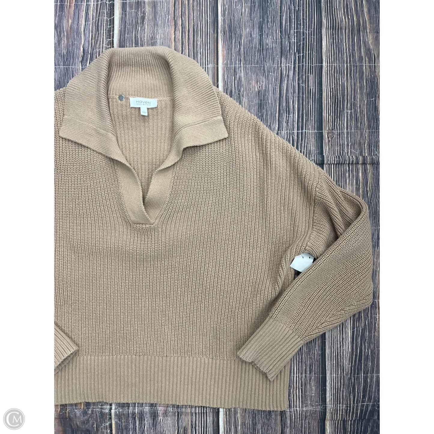 Sweater By Talbots In Tan, Size: L