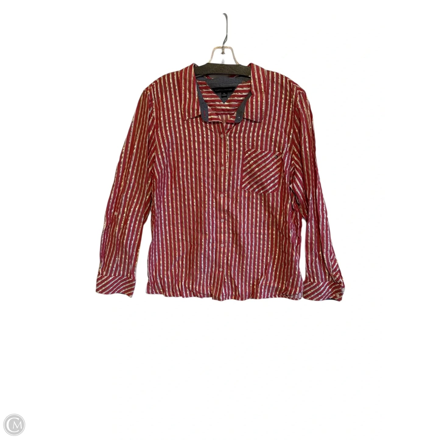 Top Long Sleeve By Tommy Hilfiger In Red, Size: 1x