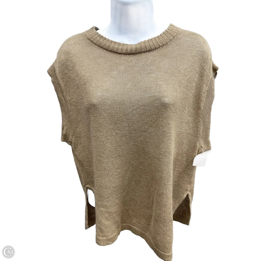 Vest Sweater By Clothes Mentor In Tan, Size: L