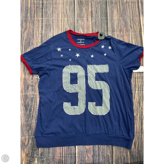 Top Short Sleeve By Torrid In Blue, Size: L