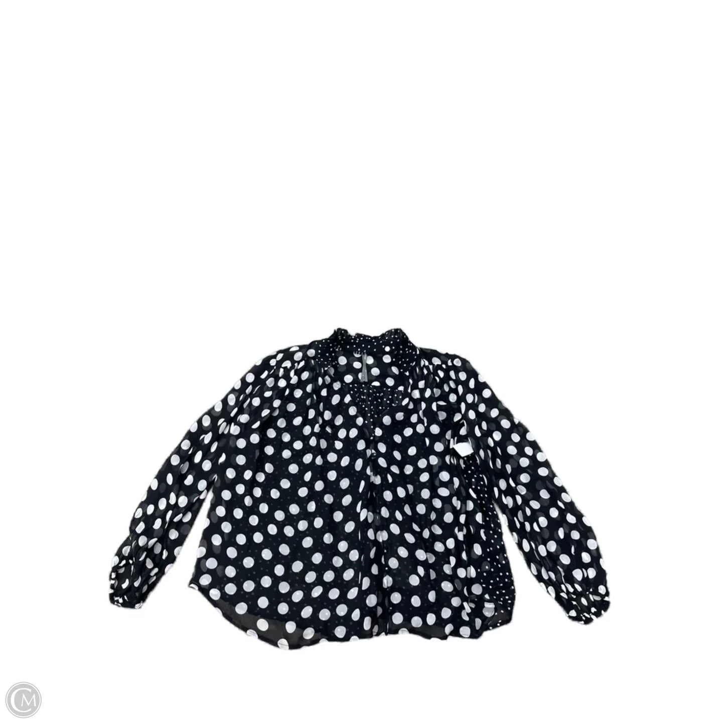 Top Long Sleeve By Anthropologie In Polkadot Pattern, Size: M