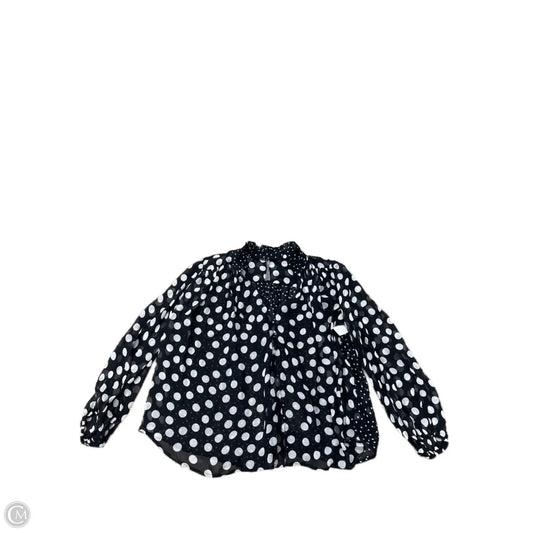 Top Long Sleeve By Anthropologie In Polkadot Pattern, Size: M