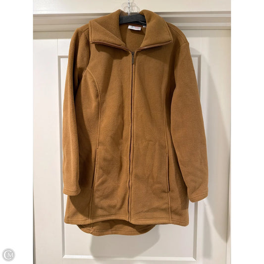 Jacket Fleece By Denim And Company In Brown, Size: S