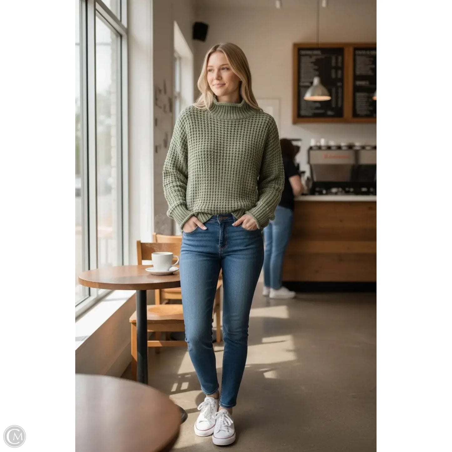 Sweater By Clothes Mentor In Green, Size: S