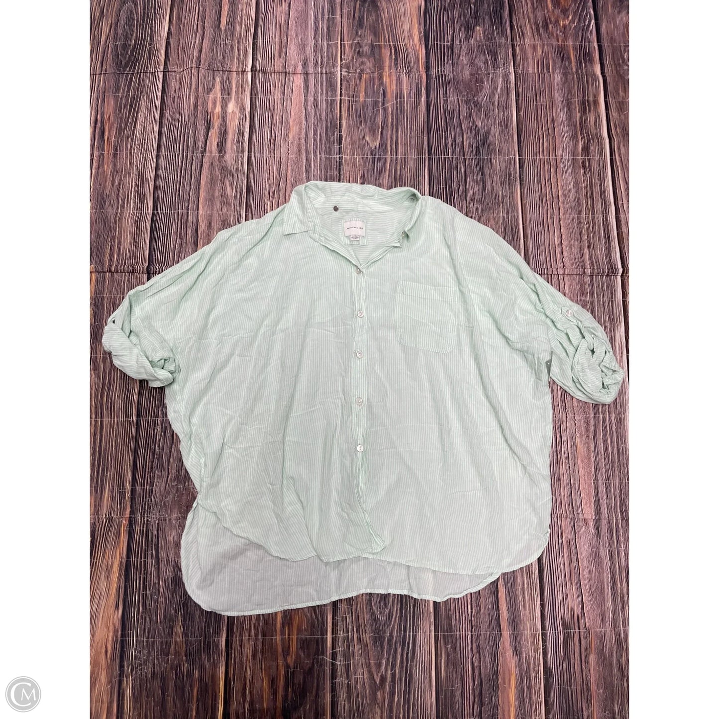 Top Long Sleeve By American Eagle In Green, Size: Xl