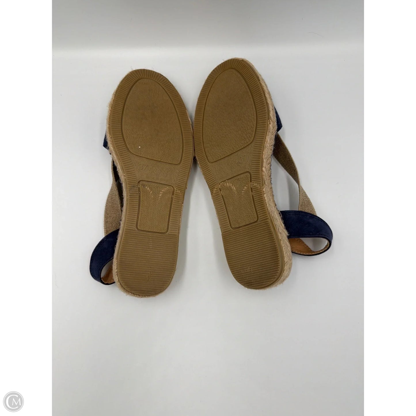 Sandals Flats By Clothes Mentor In Navy, Size: 6.5