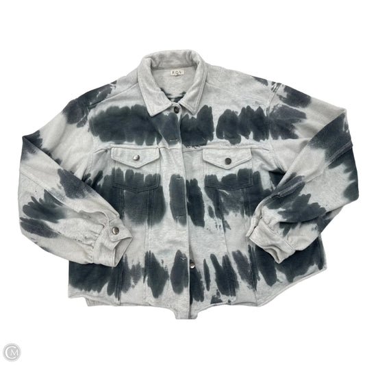 Jacket Shirt By Pol In Grey, Size: Xl