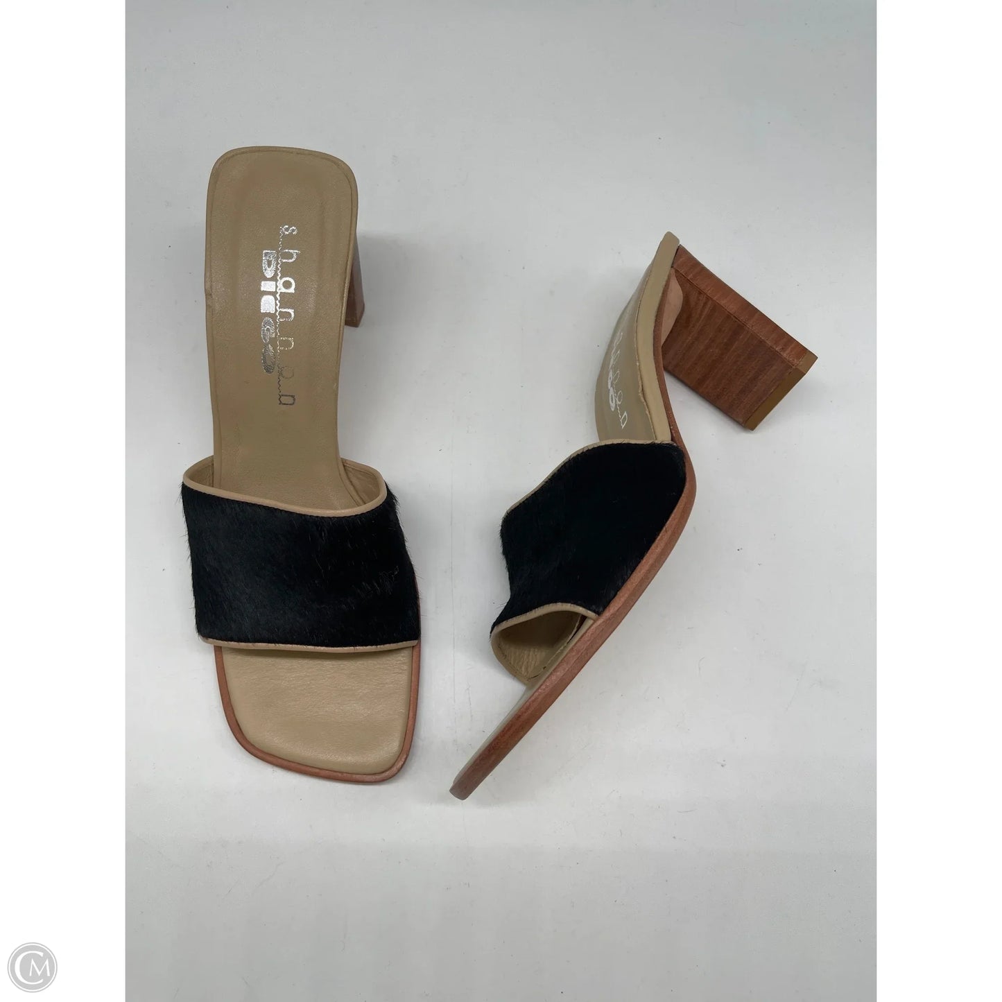 Sandals Heels Block By Clothes Mentor In Black, Size: 7.5