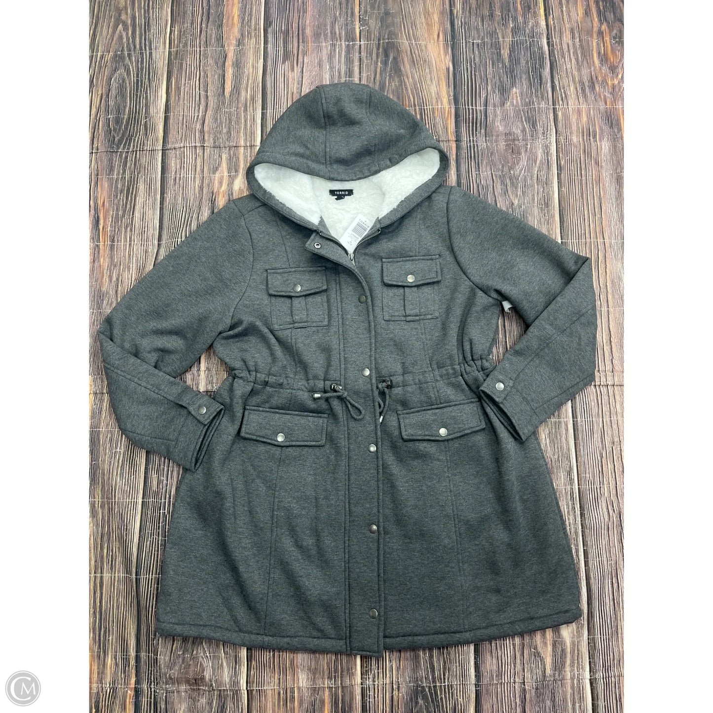 Jacket Utility By Torrid In Grey, Size: 1x
