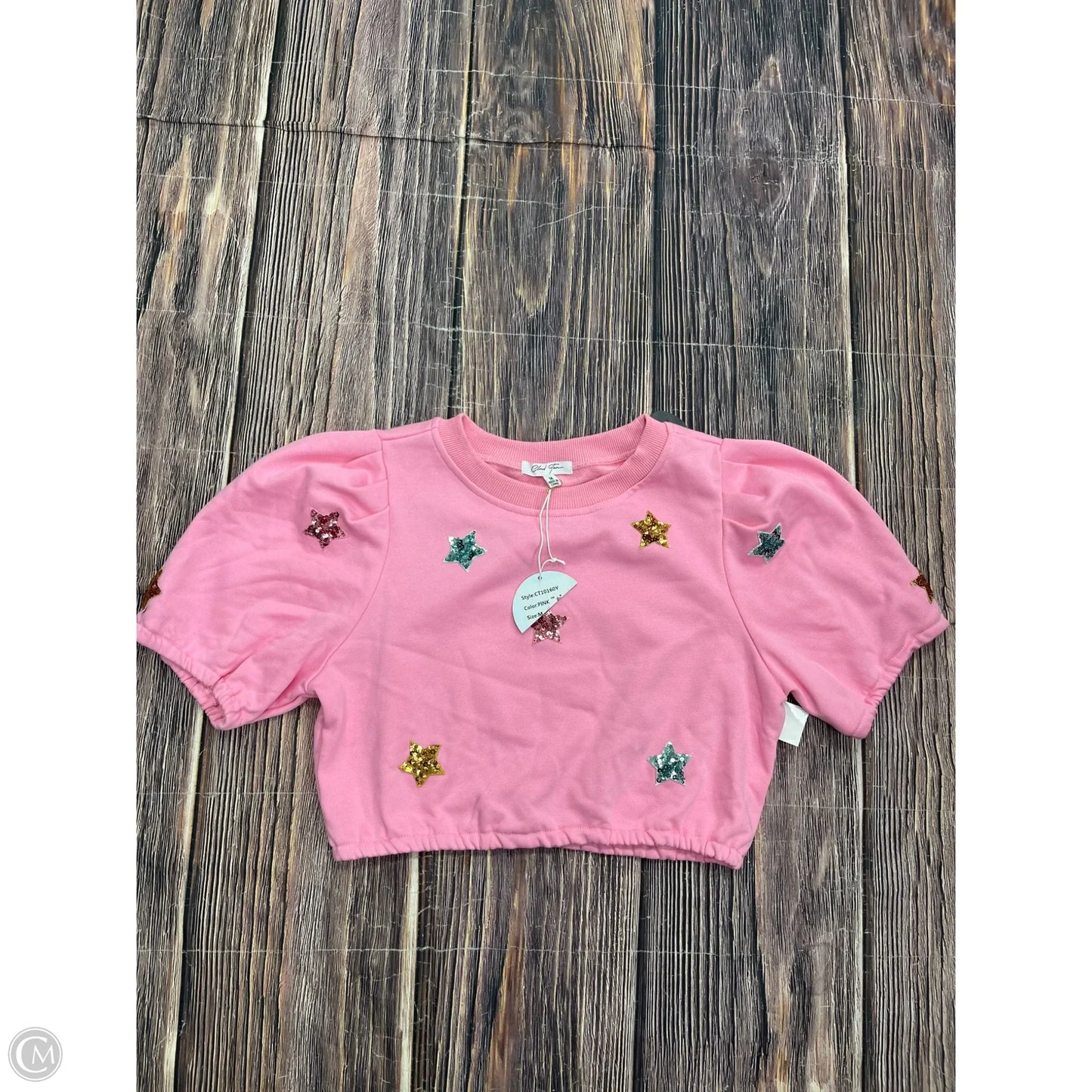 Top Short Sleeve By Cloud Ten In Pink, Size: M