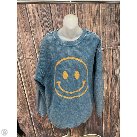 Sweatshirt Crewneck By Clothes Mentor In Blue, Size: L