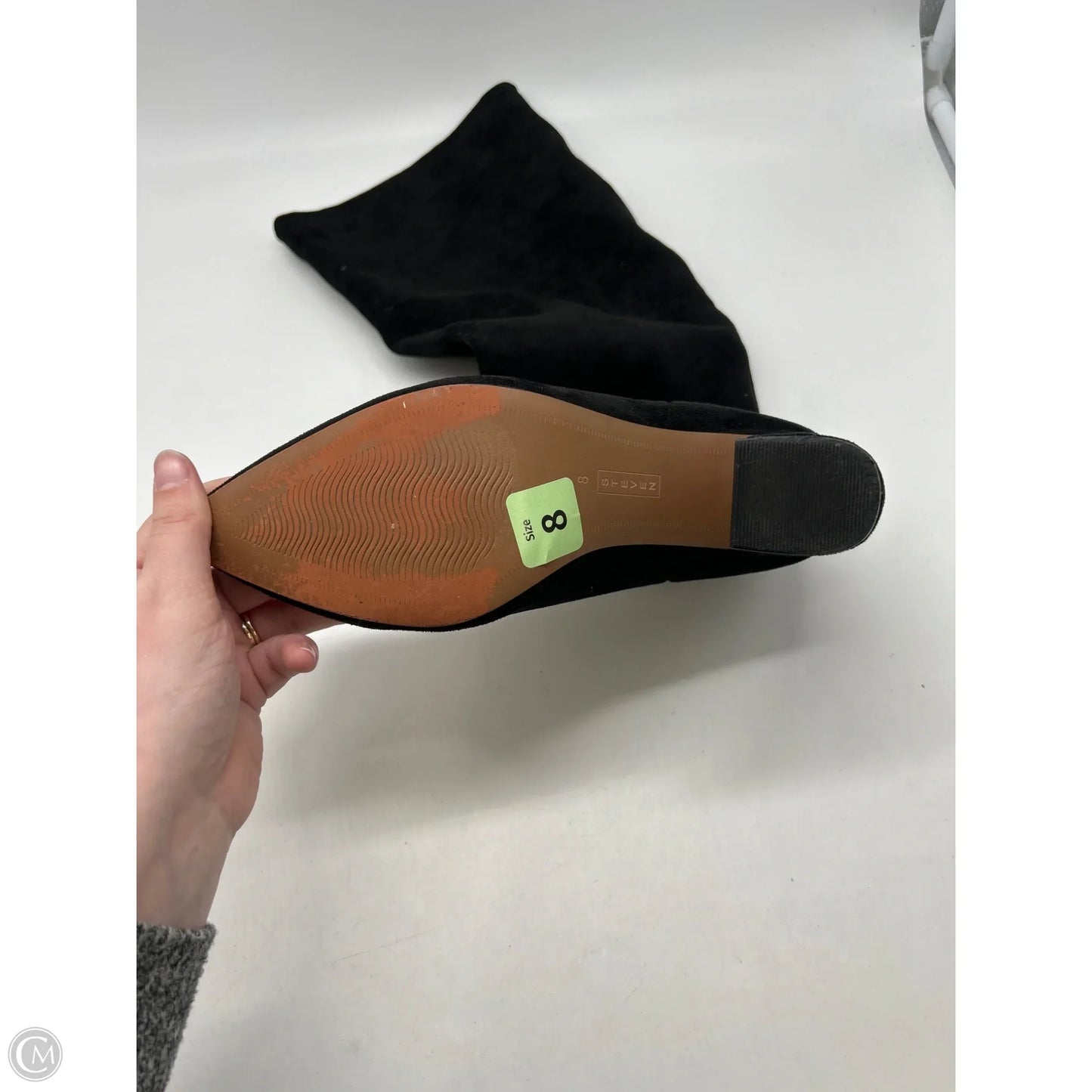 Boots Knee Heels By Clothes Mentor In Black, Size: 8