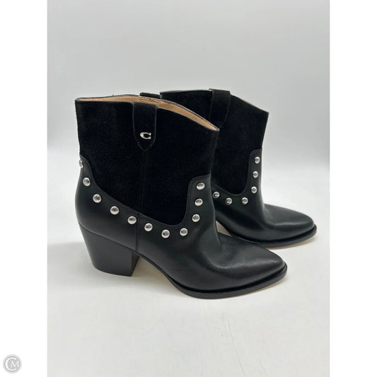 Boots Designer By Coach In Black, Size: 6.5