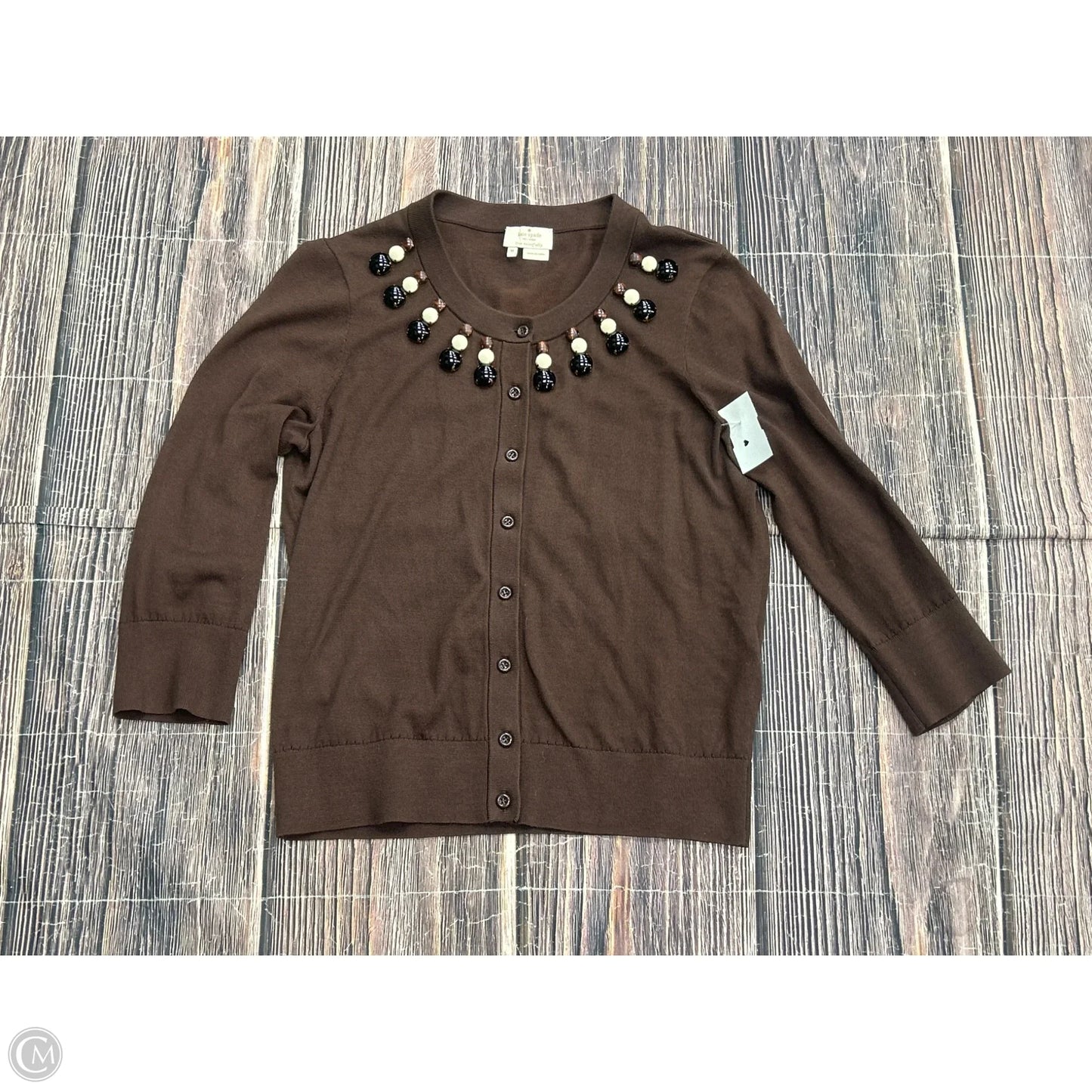 Sweater Cardigan Designer By Kate Spade In Brown, Size: M
