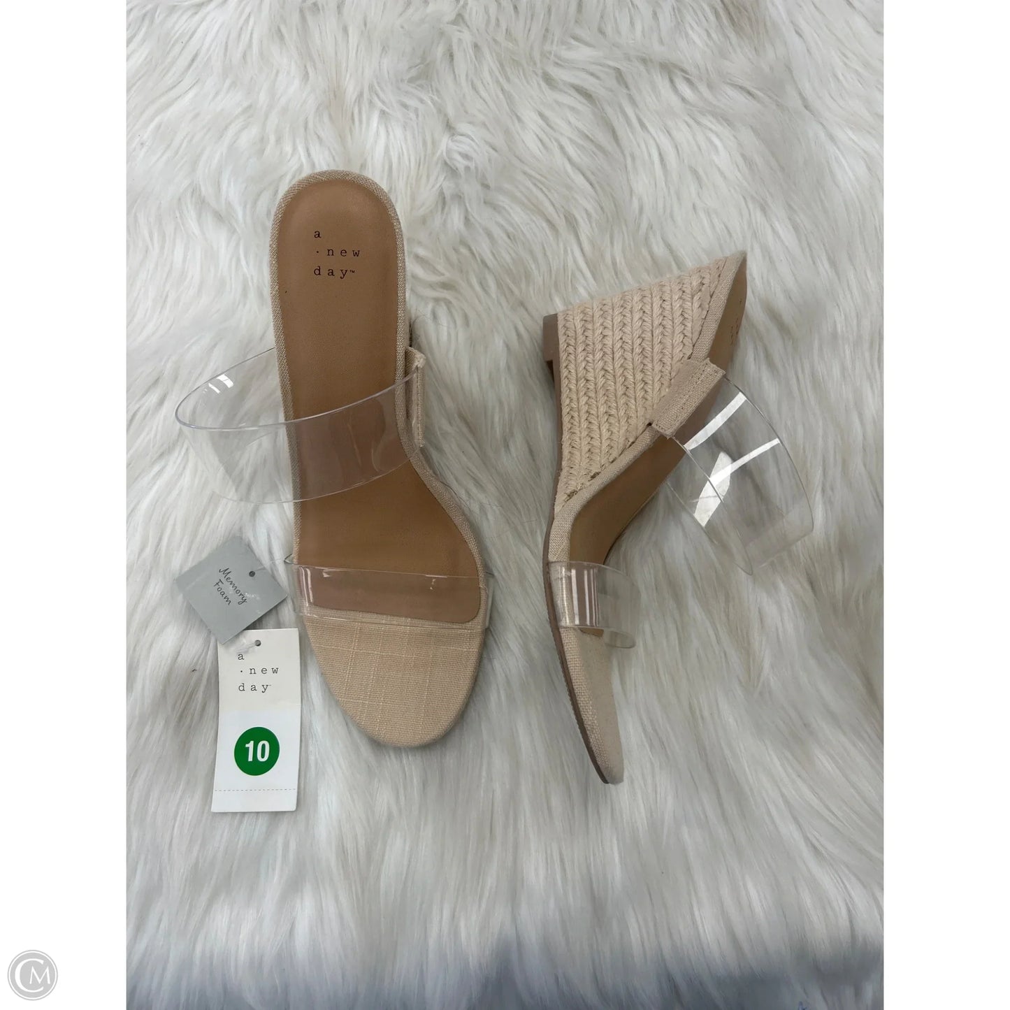 Shoes Heels Wedge By A New Day In Tan, Size: 10