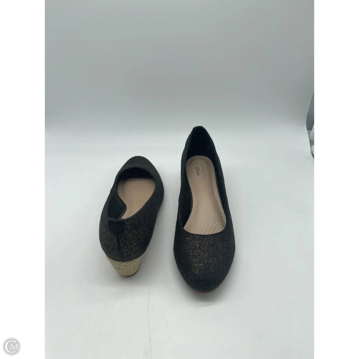 Shoes Heels Wedge By Clarks In Black, Size: 7.5