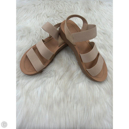 Sandals Heels Platform By Solanz In Tan, Size: 8