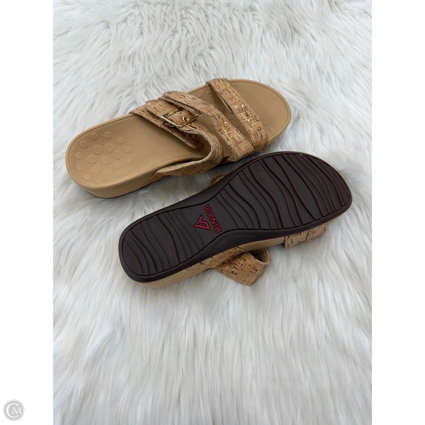 Sandals Flats By Vionic In Tan, Size: 8