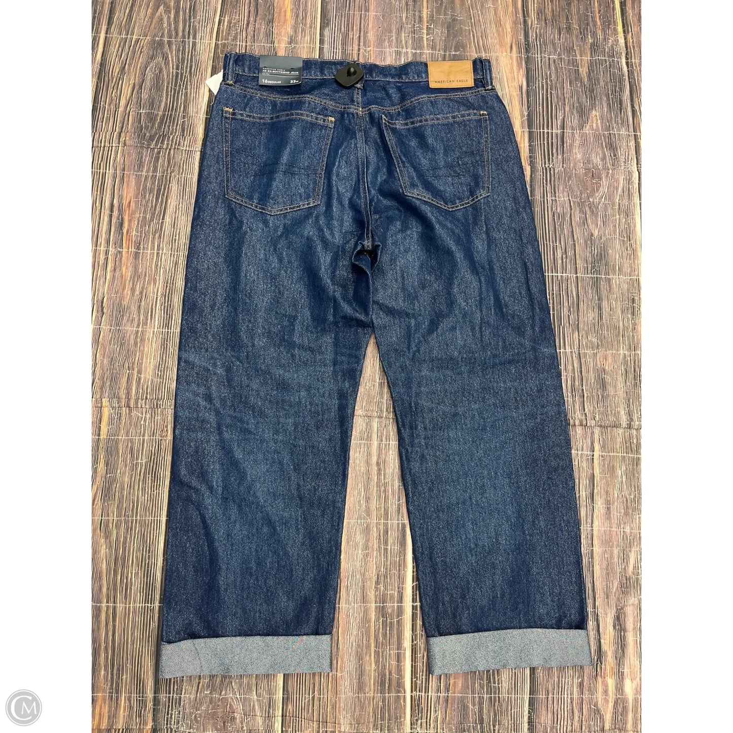 Jeans Wide Leg By American Eagle In Blue Denim, Size: 16