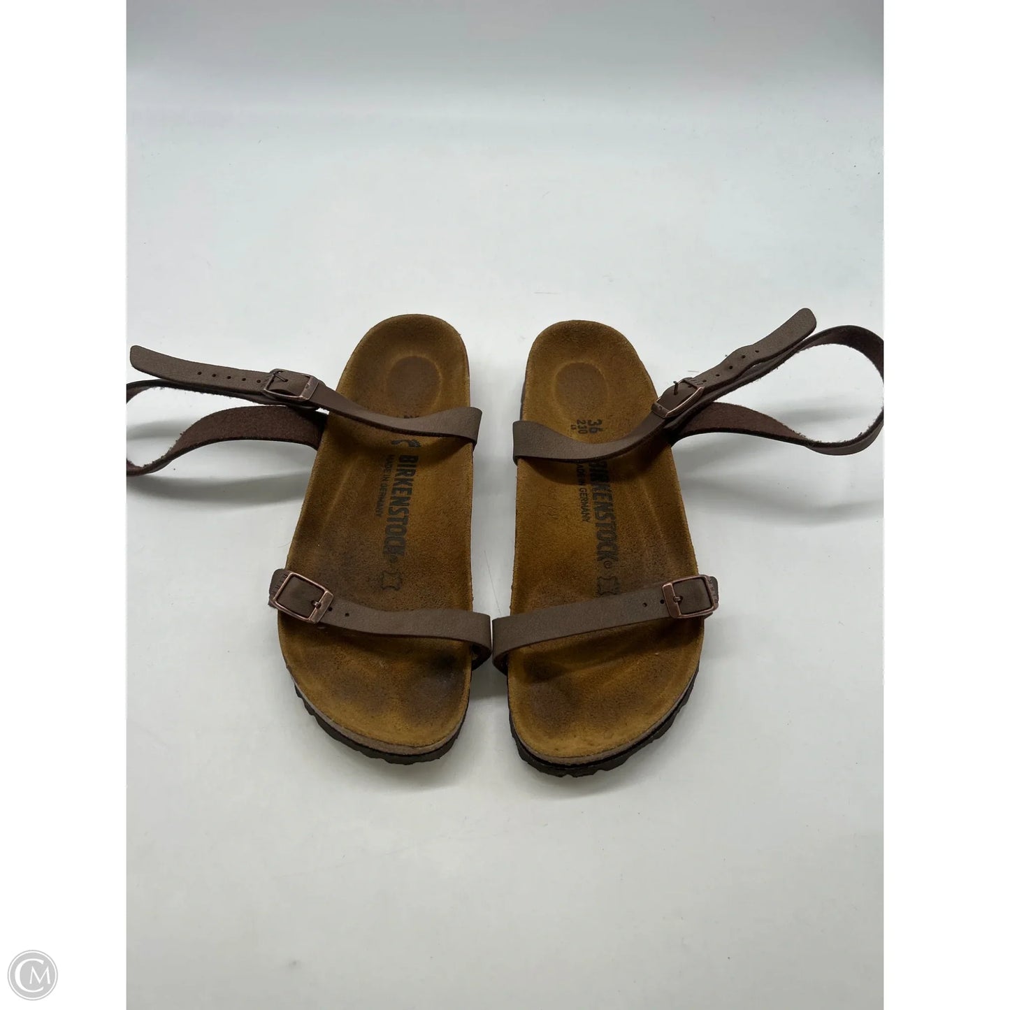 Sandals Flats By Birkenstock In Brown, Size: 5
