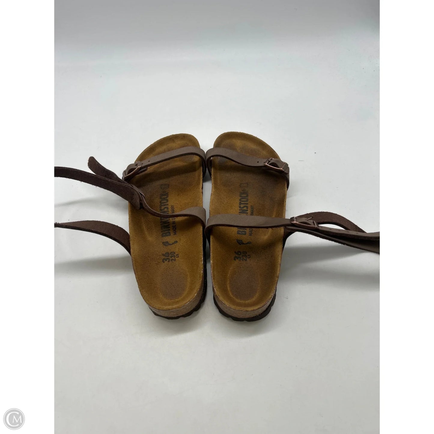 Sandals Flats By Birkenstock In Brown, Size: 5