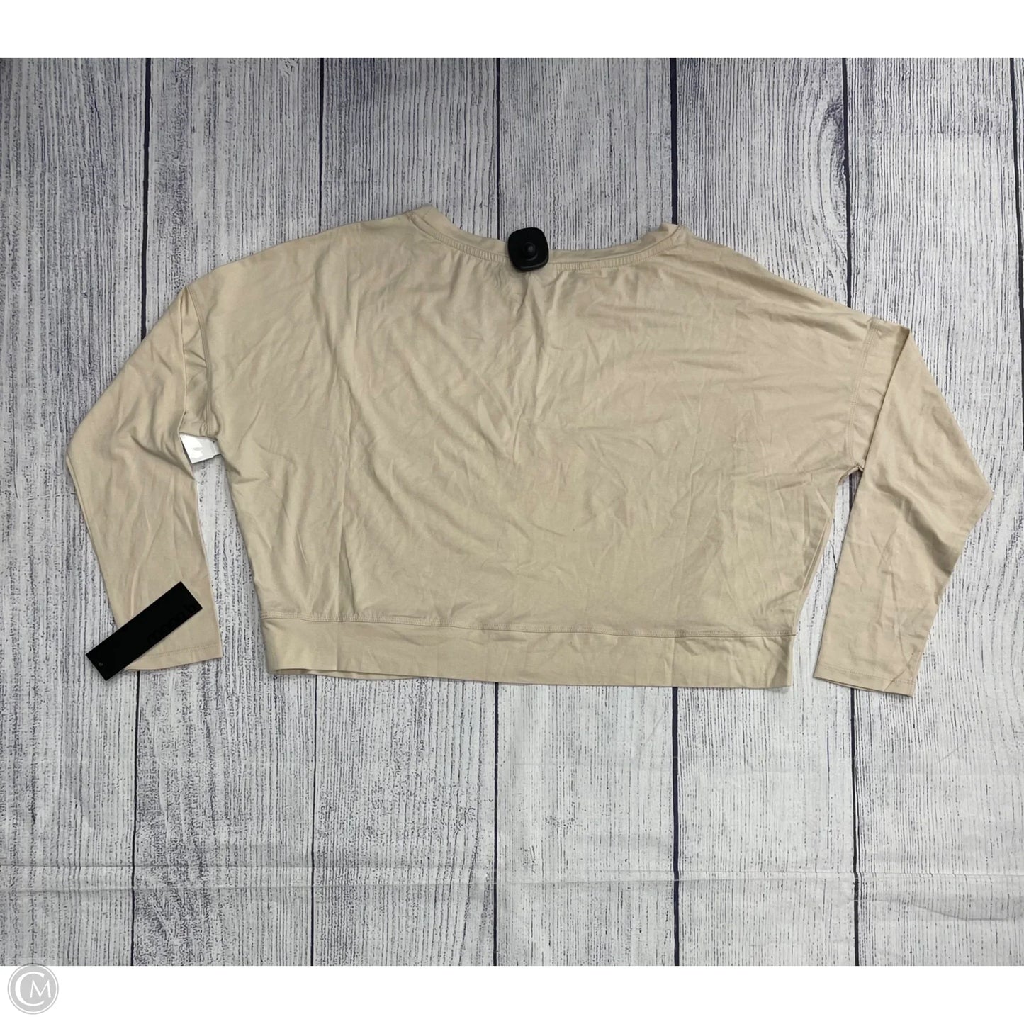 Athletic Top Long Sleeve Crewneck By Mono B In Tan, Size: L