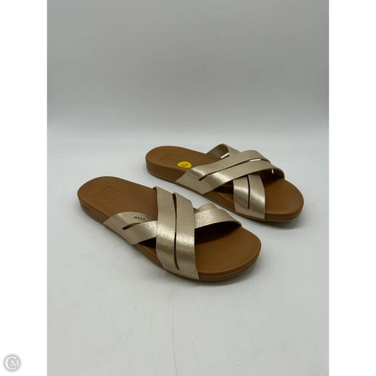Sandals Flats By Reef In Gold, Size: 8