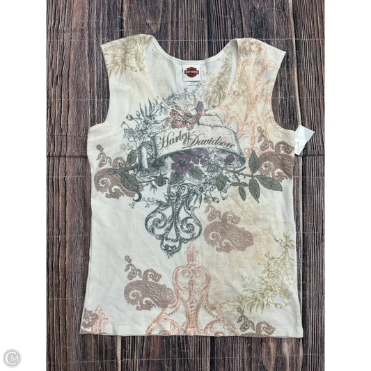 Top Short Sleeve By Harley Davidson In Cream, Size: Xl