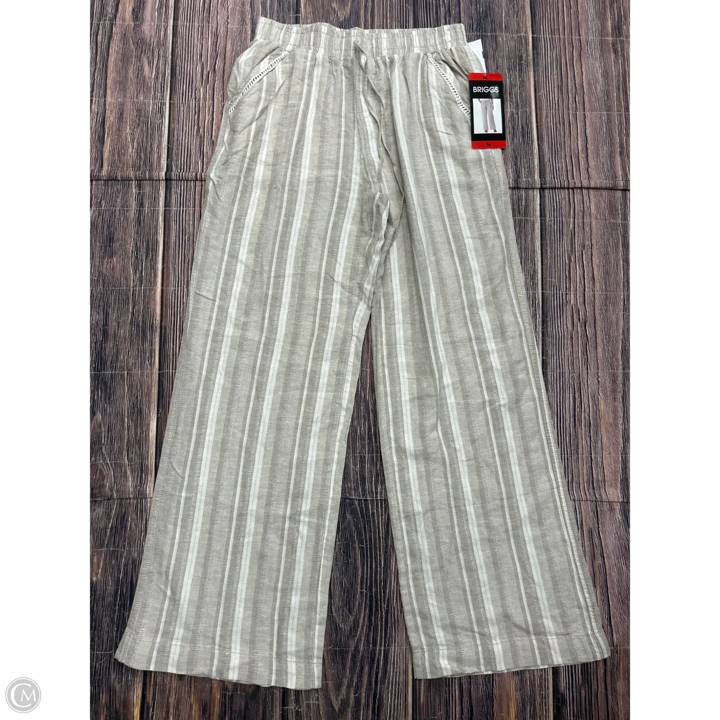 Pants Linen By Briggs In Tan, Size: M