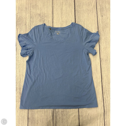 Top Short Sleeve Designer By Lilly Pulitzer In Blue, Size: Xl
