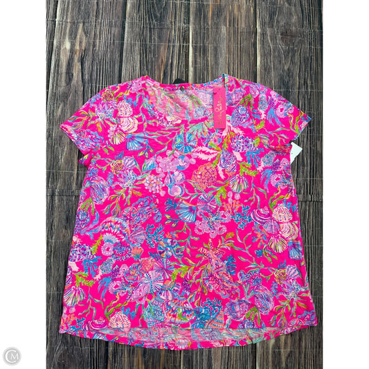 Top Short Sleeve Designer By Lilly Pulitzer In Pink, Size: 1x