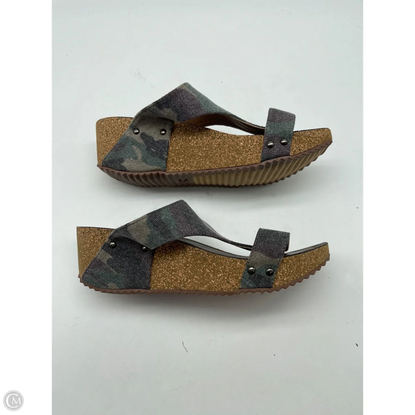 Sandals Heels Wedge By Corkys In Green, Size: 9
