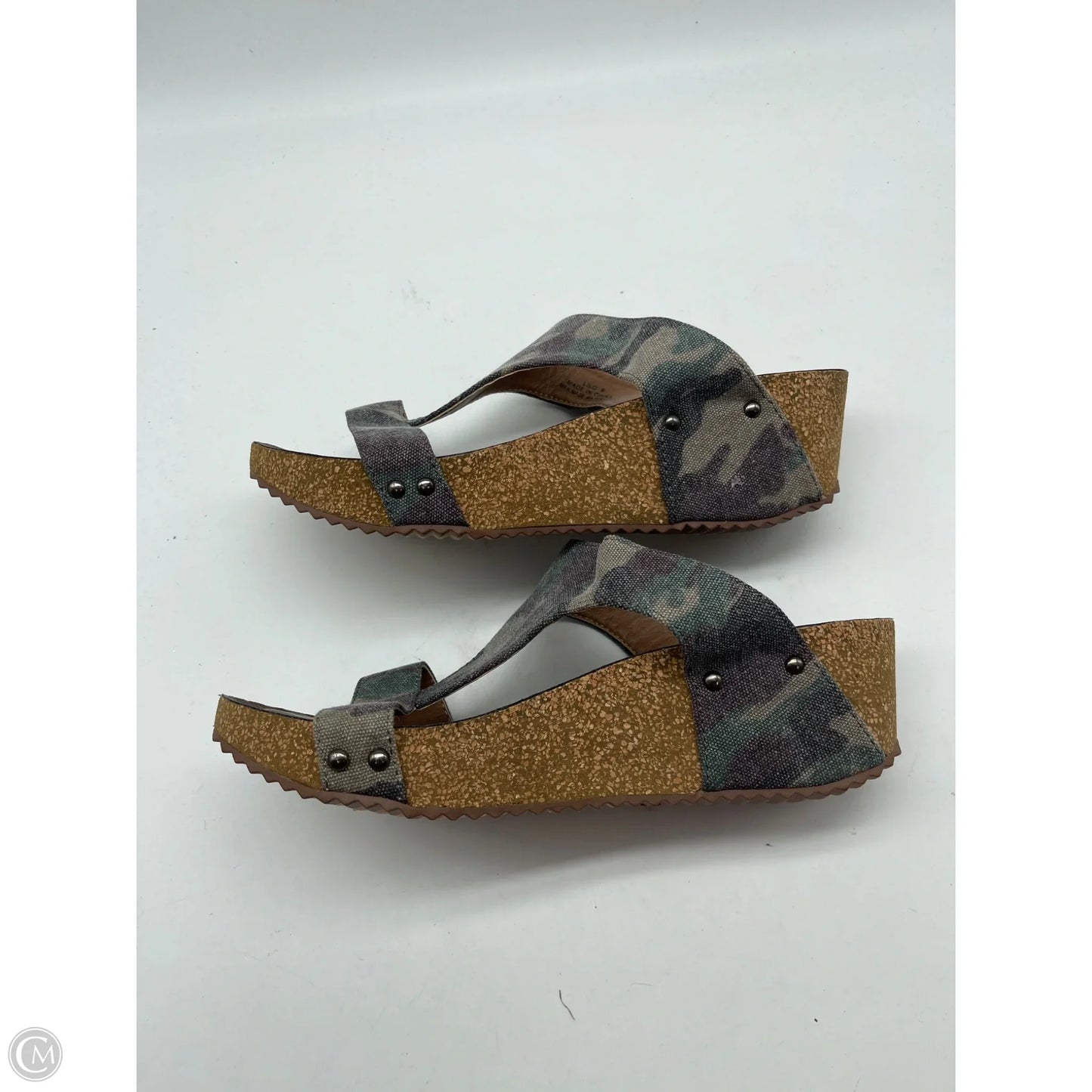 Sandals Heels Wedge By Corkys In Green, Size: 9