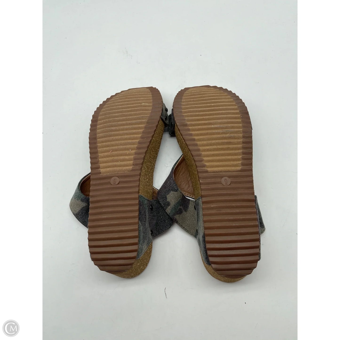 Sandals Heels Wedge By Corkys In Green, Size: 9