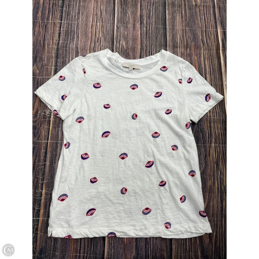 Top Short Sleeve By Loft In White, Size: M