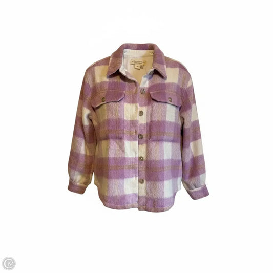 Jacket Shirt By Clothes Mentor In Purple, Size: Xs