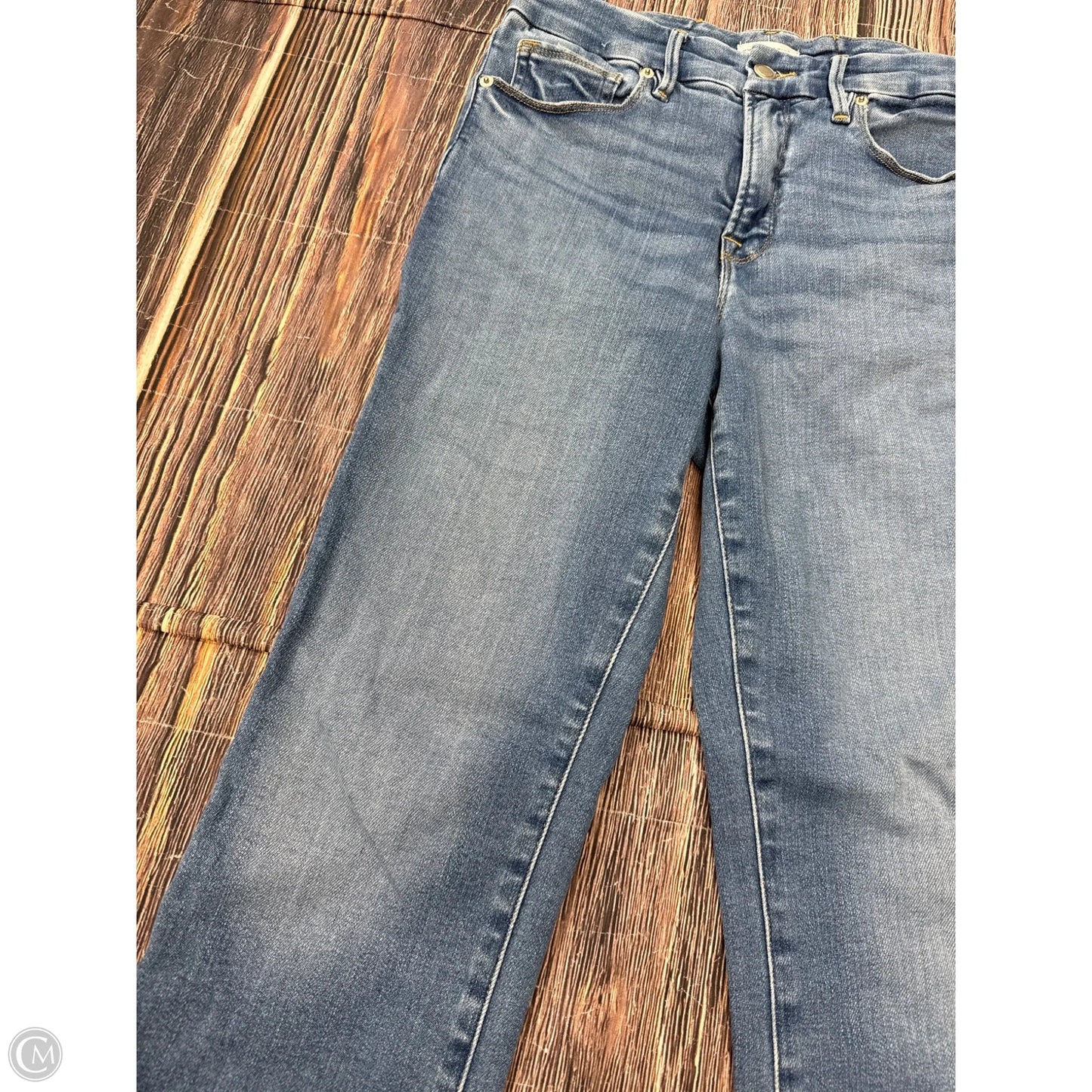 Jeans Straight By Good American In Blue Denim, Size: 4