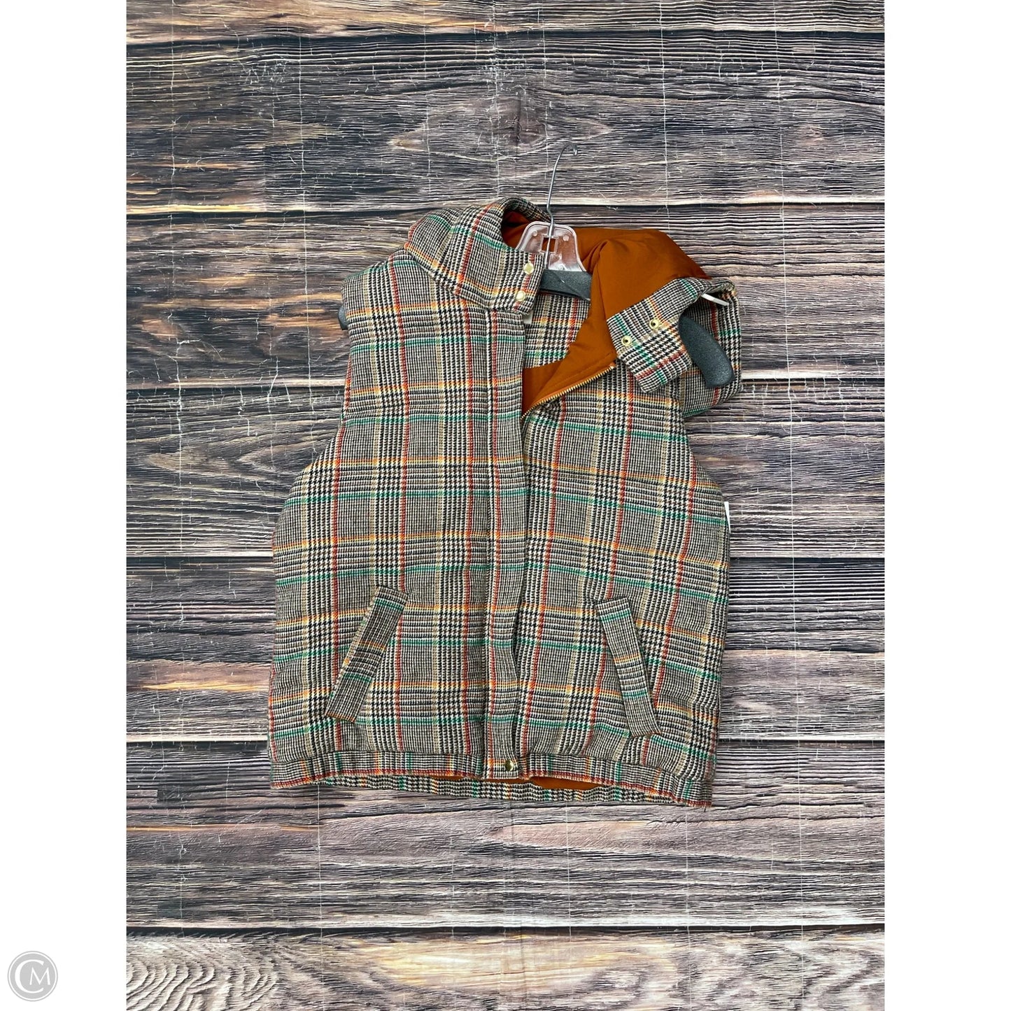 Vest Puffer & Quilted By Etcetra In Tan, Size: M