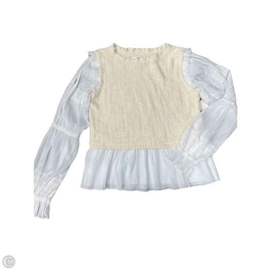 Top Long Sleeve By Anthropologie In White, Size: L