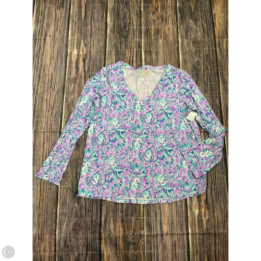 Top Long Sleeve Designer By Lilly Pulitzer In Blue, Size: 1x